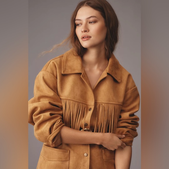 Anthropologie Pilcro Faux-Suede Fringe Jacket - Picture 4 of 15